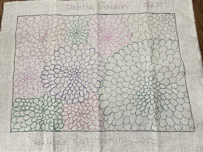 Dahlia Garden, Rug Hooking Pattern