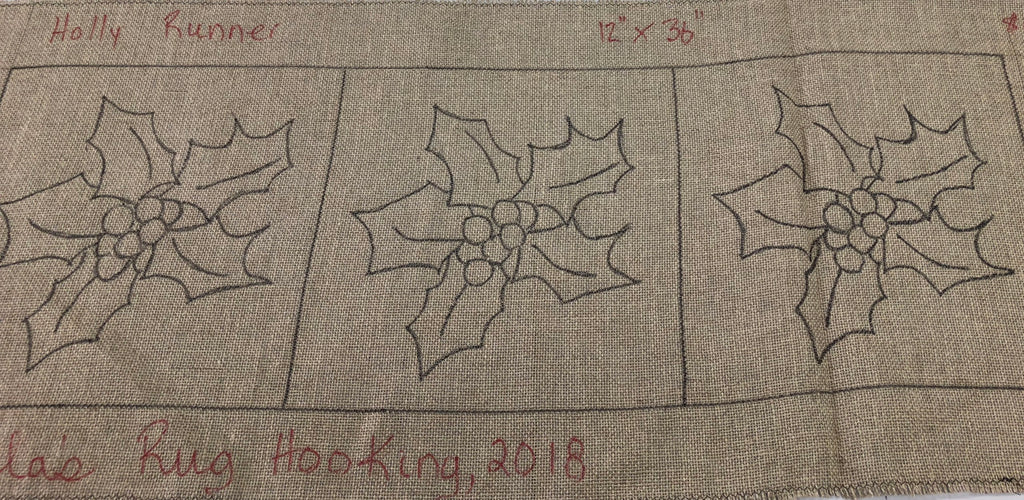 Holly Runner, Rug Hooking Pattern