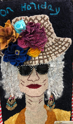 On Holiday, Rug Hooking Pattern