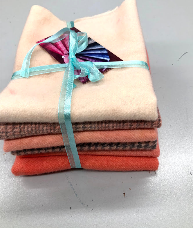 Salmon, Wool Fabric Bundle