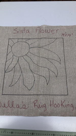 Sista Flower, Rug Hooking Pattern