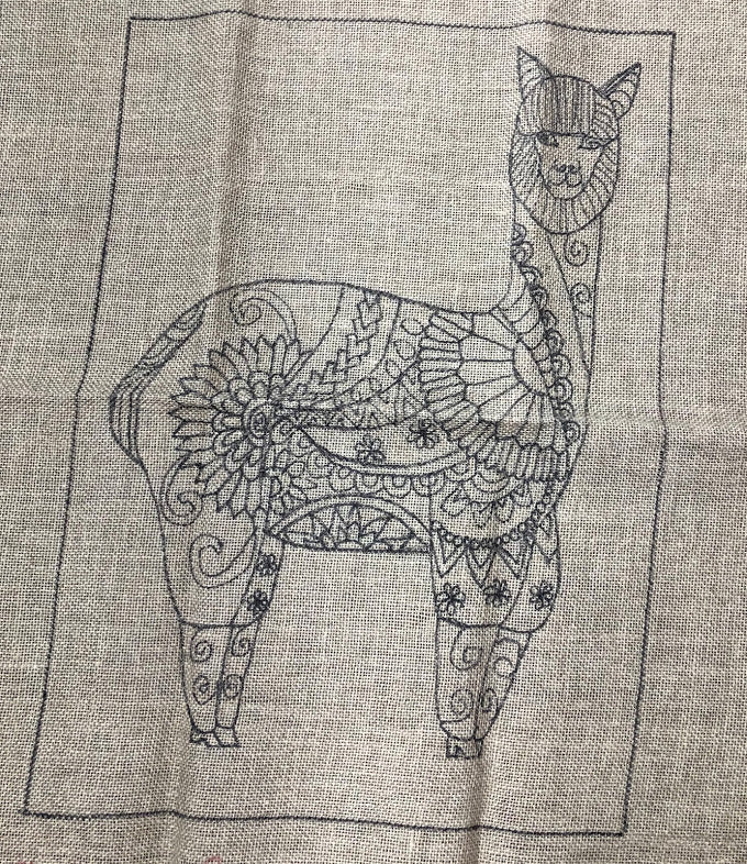 Zen Llama, Rug Hooking Pattern